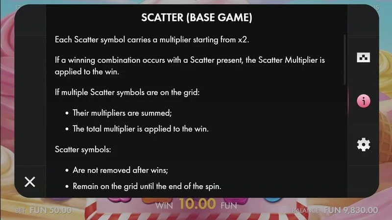 Sugar Wins - Scatter s multiplikátorom
